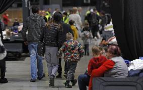 Ukrainian evacuees in Warsaw