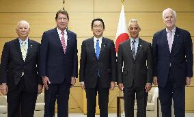 Japan PM Kishida with incumbent, former U.S. ambassadors