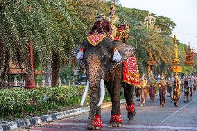 THAILAND-AYUTTHAYA-PARADE-SONGKRAN FESTIVAL