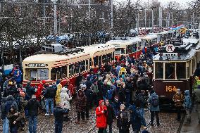 RUSSIA-MOSCOW-RETRO TRAMWAYS-PARADE