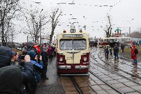 RUSSIA-MOSCOW-RETRO TRAMWAYS-PARADE