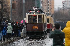 RUSSIA-MOSCOW-RETRO TRAMWAYS-PARADE