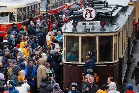 RUSSIA-MOSCOW-RETRO TRAMWAYS-PARADE