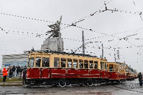 RUSSIA-MOSCOW-RETRO TRAMWAYS-PARADE