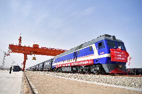 CHINA-GANSU-DUNHUANG-CHINA-LAOS RAILWAY-INT'L FREIGHT TRAIN-LAUNCH (CN)