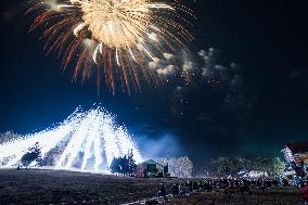 JAPAN-YAMANASHI-MOUNT FUJI-FIREWORKS SHOW