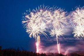 JAPAN-YAMANASHI-MOUNT FUJI-FIREWORKS SHOW