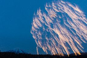 JAPAN-YAMANASHI-MOUNT FUJI-FIREWORKS SHOW