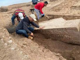 EGYPT-NORTH SINAI-ANCIENT TEMPLE-UNEARTHING