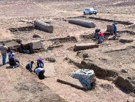 EGYPT-NORTH SINAI-ANCIENT TEMPLE-UNEARTHING