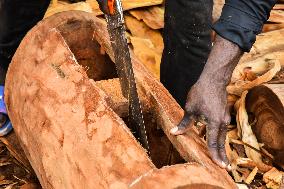 CAMEROON-CENTRE REGION-TAM-TAM MAKING