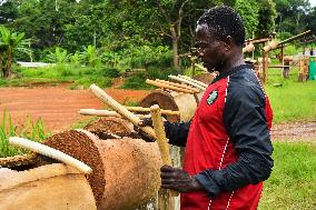 CAMEROON-CENTRE REGION-TAM-TAM MAKING