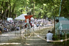 Mounted archery rite "Yabusame" held at Kyoto shrine