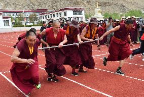 (SP)CHINA-LHASA-TIBET BUDDHIST THEOLOGICAL INSTITUTE-SPORTS MEET