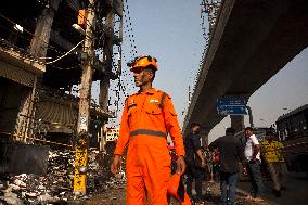 INDIA-NEW DELHI-COMMERCIAL BUILDING-MASSIVE FIRE