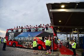 (SP)GERMANY-FRANKFURT-UEFA EUROPA LEAGUE-EINTRACHT FRANKFURT-AIRPORT