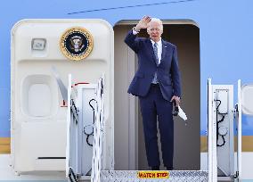 U.S. President Biden leaves Japan