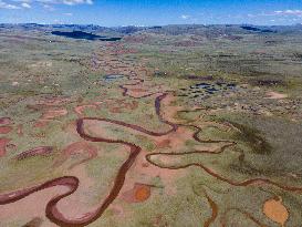 CHINA-TIBET-LHATO WETLAND-AERIAL VIEW (CN)