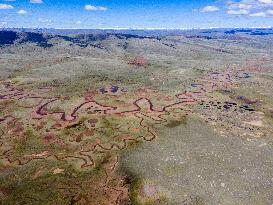 CHINA-TIBET-LHATO WETLAND-AERIAL VIEW (CN)