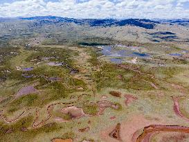 CHINA-TIBET-LHATO WETLAND-AERIAL VIEW (CN)