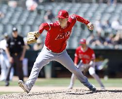 Baseball: Angels relief pitcher Aaron Loup