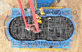 CHINA-SHAANXI-XI'AN-SHIYAN HIGH-SPEED RAILWAY-BRIDGE-CONSTRUCTION (CN)