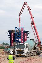 CHINA-SHAANXI-XI'AN-SHIYAN HIGH-SPEED RAILWAY-BRIDGE-CONSTRUCTION (CN)