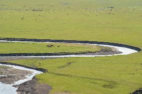 CHINA-INNER MONGOLIA-MERGEL GOL RIVER-SCENERY (CN)