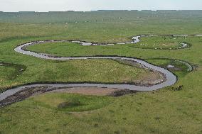 CHINA-INNER MONGOLIA-MERGEL GOL RIVER-SCENERY (CN)