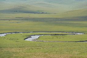 CHINA-INNER MONGOLIA-MERGEL GOL RIVER-SCENERY (CN)