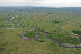 CHINA-INNER MONGOLIA-MERGEL GOL RIVER-SCENERY (CN)