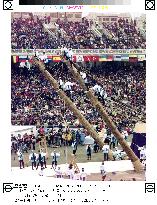 Sacred pillars erected for Olympic opening ceremony