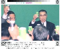 Obuchi toasts for victory