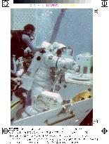 Astronauts train underwater