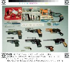 Handguns seized by Tokyo police in 1998 5-year-high