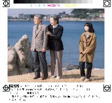 Imperial family takes a walk at seaside villa