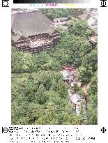 Landslide buries Kiyomizu temple's tea house