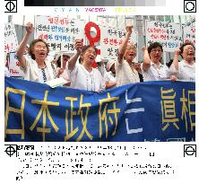 S. Korean civic group protests at Japan's flag-anthem law