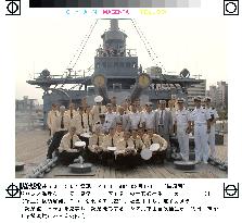 Russian navy cadets inspect Mikasa