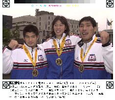 Japanese gold medalists at world judo meet
