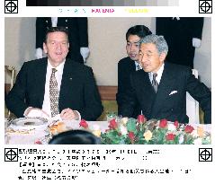 Emperor Akihito meets German Chancellor Schroeder