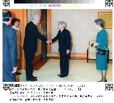 Emperor greets French premier