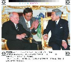 Hungarian president meets with Emperor Akihito