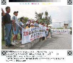 Okinawans stage 'peace walk' around U.S. Kadena air base