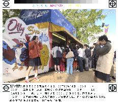 Japanese students shop at Sydney Olympic Park