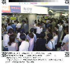 Maintenance train derailment disrupts Osaka subway