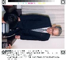 Defense chief Torashima faces reporters over alleged espionage