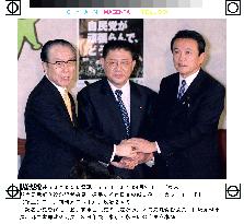 Three top LDP executives meet the media