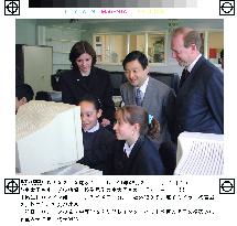 Crown prince visits junior high school in London