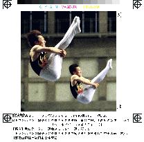 Nakata, Kawanishi come in 3rd in men's synchronized trampoline